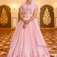 Lehenga Choli Georgette Pink Embroidered Lehenga Choli