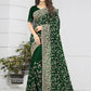 Classic Georgette Green Diamond Saree