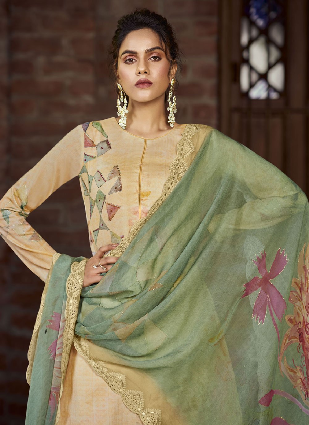 Trendy Suit Georgette Mustard Digital Print Salwar Kameez