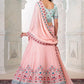 Lehenga Choli Georgette Peach Dori Work Lehenga Choli