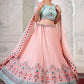 Lehenga Choli Georgette Peach Dori Work Lehenga Choli