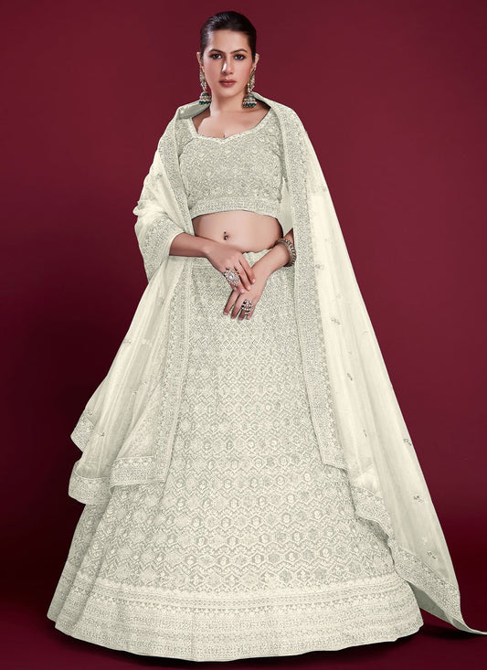 Lehenga Choli Georgette Off White Dori Work Lehenga Choli