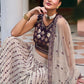 A Line Lehenga Georgette Cream Embroidered Lehenga Choli