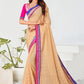 Contemporary Georgette Beige Cord Work Saree