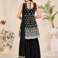 Straight Salwar Suit Georgette Black Embroidered Salwar Kameez