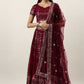 Lehenga Choli Georgette Burgundy Embroidered Lehenga Choli