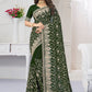 Classic Georgette Green Diamond Saree