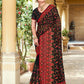 Classic Georgette Black Embroidered Saree
