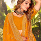 Contemporary Georgette Mustard Embroidered Saree