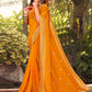 Contemporary Georgette Mustard Embroidered Saree