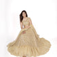 A Line Lehenga Georgette Cream Embroidered Lehenga Choli