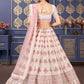 Lehenga Choli Georgette Cream Embroidered Lehenga Choli