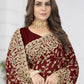 Designer Georgette Maroon Diamond Saree