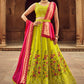 Lehenga Choli Georgette Green Embroidered Lehenga Choli