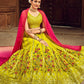 Lehenga Choli Georgette Green Embroidered Lehenga Choli