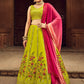 Lehenga Choli Georgette Green Embroidered Lehenga Choli