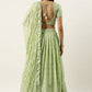 Lehenga Choli Georgette Green Embroidered Lehenga Choli