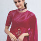 Classic Georgette Hot Pink Embroidered Saree