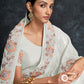 Contemporary Georgette Off White Embroidered Saree
