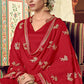 Palazzo Salwar Suit Georgette Red Embroidered Salwar Kameez