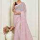 Designer Georgette Pink Embroidered Saree