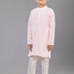 Kurta Pyjama Georgette Pink Embroidered Kids