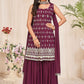 Salwar Suit Georgette Purple Embroidered Salwar Kameez