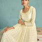 Salwar Suit Georgette Off White Embroidered Salwar Kameez