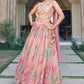 Lehenga Choli Georgette Peach Embroidered Lehenga Choli