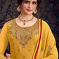 Salwar Suit Georgette Yellow Embroidered Salwar Kameez