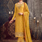 Salwar Suit Georgette Yellow Embroidered Salwar Kameez