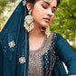 Trendy Suit Georgette Turquoise Embroidered Salwar Kameez