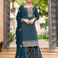 Trendy Suit Georgette Turquoise Embroidered Salwar Kameez