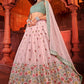 A Line Lehenga Georgette Pink Embroidered Lehenga Choli