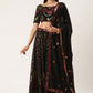 Lehenga Choli Georgette Black Embroidered Lehenga Choli