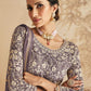 Salwar Suit Chinon Georgette Lavender Sequins Salwar Kameez