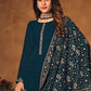 Straight Salwar Suit Georgette Teal Crystals Salwar Kameez