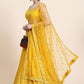 Lehenga Choli Georgette Yellow Sequins Lehenga Choli