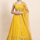 Lehenga Choli Georgette Yellow Sequins Lehenga Choli