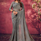 Designer Georgette Grey Fancy Work Saree