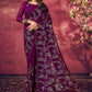 Contemporary Georgette Purple Fancy Work Saree