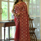 Contemporary Georgette Maroon Embroidered Saree