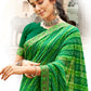 Bandhani Saree Georgette Green Print Saree
