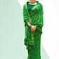 Bandhani Saree Georgette Green Print Saree