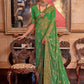 Contemporary Georgette Green Patch Border Saree