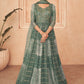 Designer Gown Georgette Green Embroidered Gown