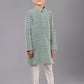 Kurta Pyjama Georgette Green Embroidered Kids