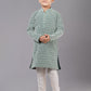 Kurta Pyjama Georgette Green Embroidered Kids