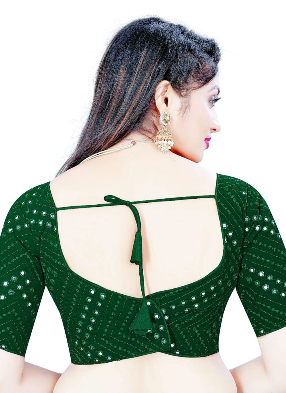 Blouse Georgette Green Embroidered Blouse