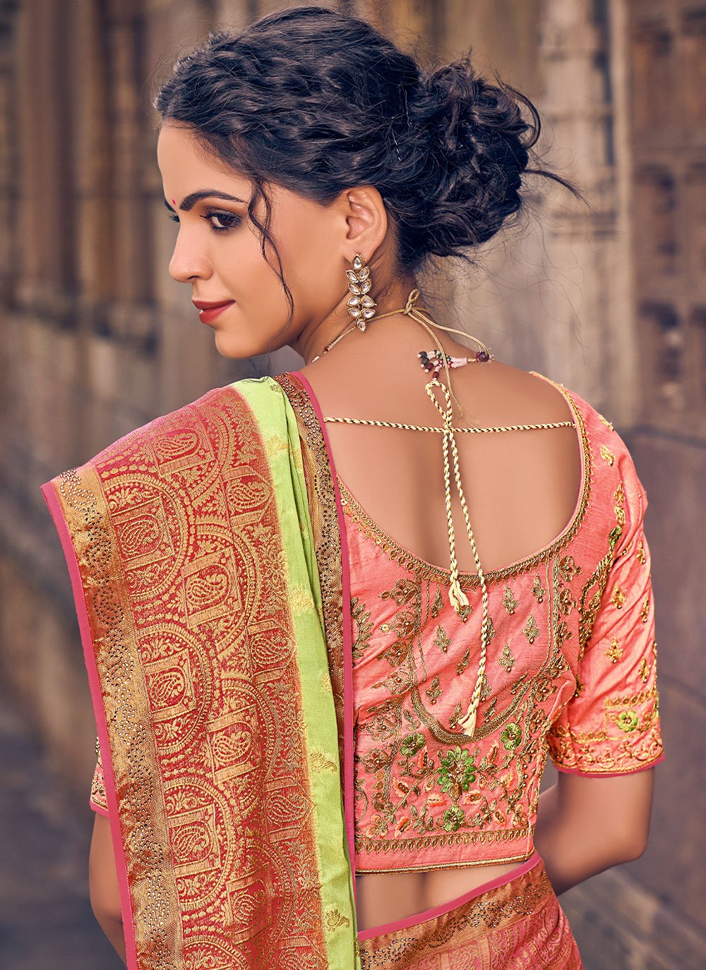 Classic Georgette Green Embroidered Saree